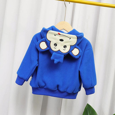 Children's winter velvet sweater hooded sweater